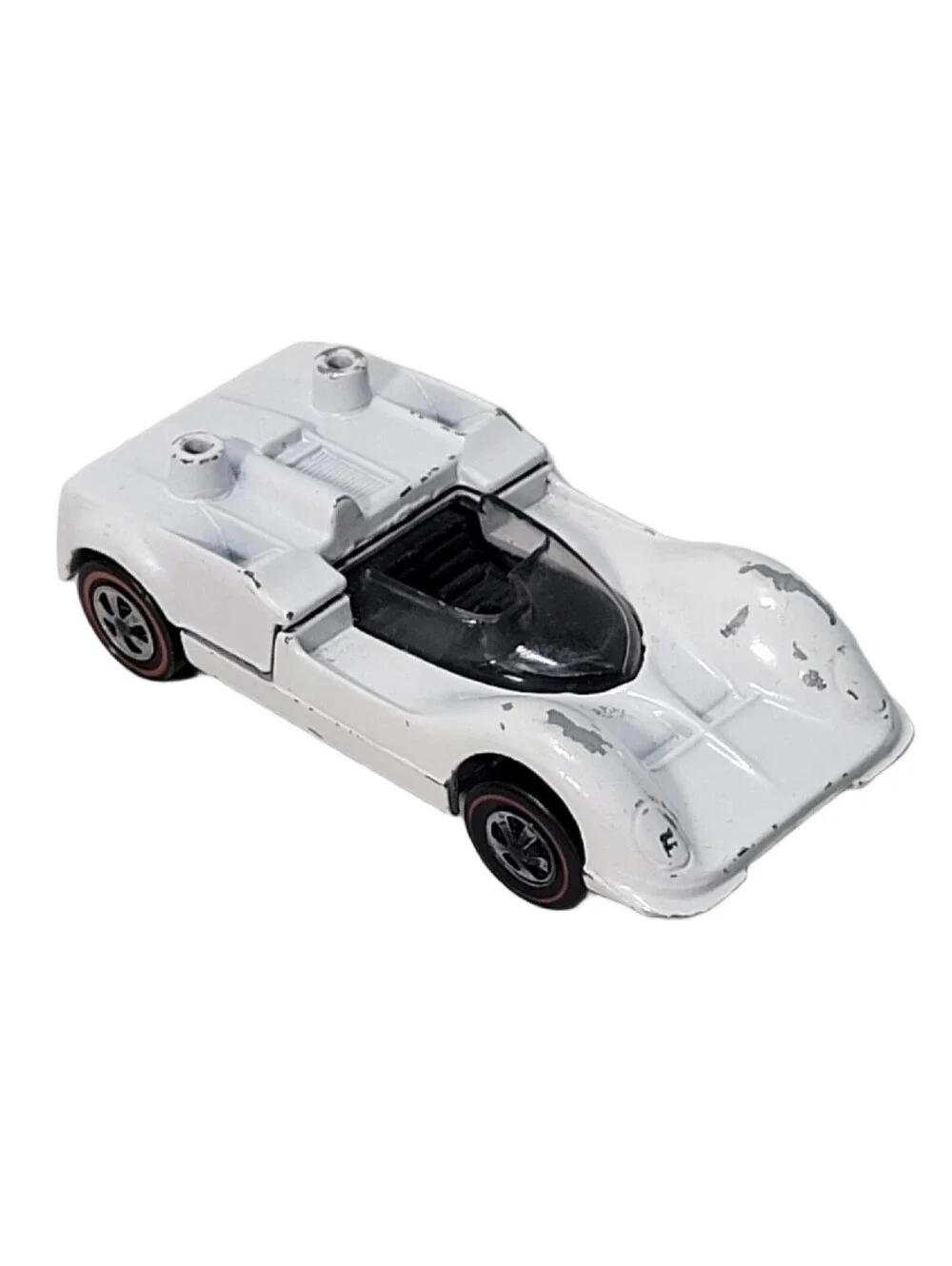 Hot Wheels Redline 1968 Chaparral 2G White w/Black Interior Good Tires NO Wing